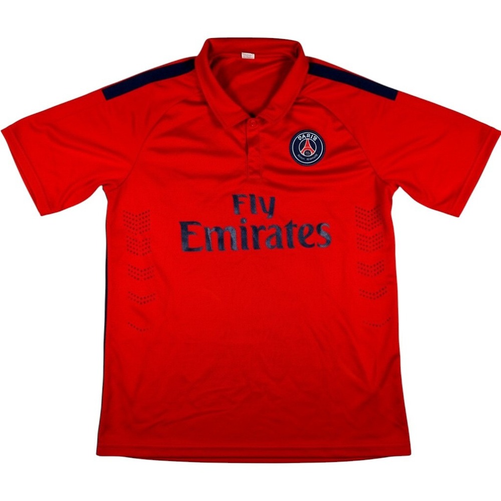 Paris Saint-Germain PSG Soccer Jersey Red Fly Emirates Polo Shirt Mens 12